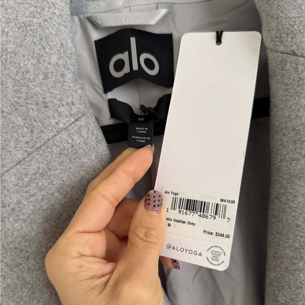 ALO Yoga Gameday Wool Belted Coat Athletic Heather Grey NEW with tags